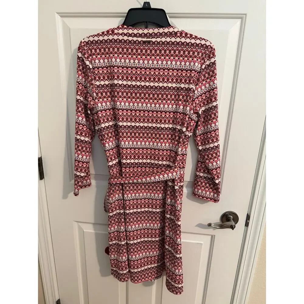 Cabana Life Wrap Dress Cover Up UPF 50+ Tassel Belt Resort Beach Pink L